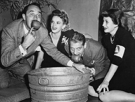Judy Garland and David Rose at the Westside Tennis Club Dugout Party with Mr & Mrs. Lee Bowman &nbsp;(Oct 31. 1942).