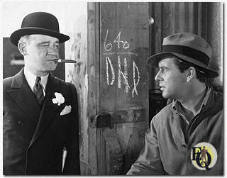 "Frisco Waterfront" (Republic, Dec 3. 1935) Starring Helen Twelvetrees, James Burke (L) portrays a political boss in the film. He offers Glenn Burton, played by Glenn Lyon (R), his initial opportunity in the District Attorney's office, expressing some seemingly benevolent sentiments tinged with cynicism.