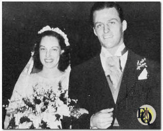 "Richard Coogan, who plays the role of Robbie in 'Young Doctor Malone' (NBC-CBS), leaves the Church of St. Vincent Ferrer in New York City with his bride, the former Gay Adams. Mrs. Coogan has sung at the Stork Club, the Pierre, and other fashionable New York nightclubs."