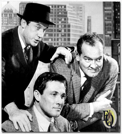 He got a recurring part as Gus Honochek in the TV-series "The Asphalt Jungle" (ABC, Apr 2. - Jun 25. 1961, 13 episodes). Seen here (L-R) Jack Warden, William Smith (who we all remember as Falconetti in "Rich Man, Poor Man") and Arch Johnson.