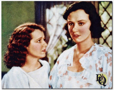 anet Gaynor and Margaret Lindsay in the film "Paddy the Next Best Thing" (Fox Film, Sep 1. 1933).