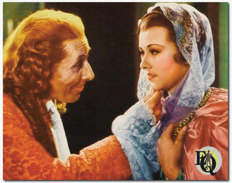 George Arliss as Voltaire and Margaret as Nanette Calas in "Voltaire" (Warner Bros., Aug 5. 1933)