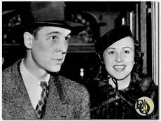 Alfred Gwynne Vanderbilt, noted for his stable of thoroughbreds, is shown with Margaret Lindsay, film actress, as they attended the preview of "Jezebel" (1938) in Hollywood. Vanderbilt has escorted Miss Lindsay to numerous social function while in Southern California for the Santa Anita racing season.
