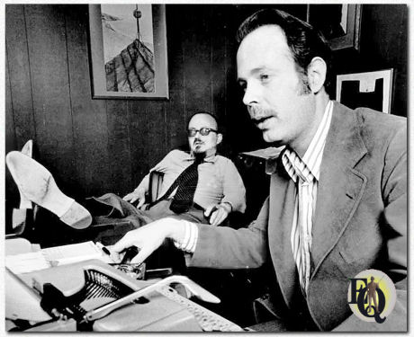 Bill Link en Dick Levinson vormen een van de succesvolle televisie schrijversduo's. Hun nieuwste inspanningen gingen naar de nieuwe "Ellery Queen"-serie (APN Illustrations, 27 jul 1975).