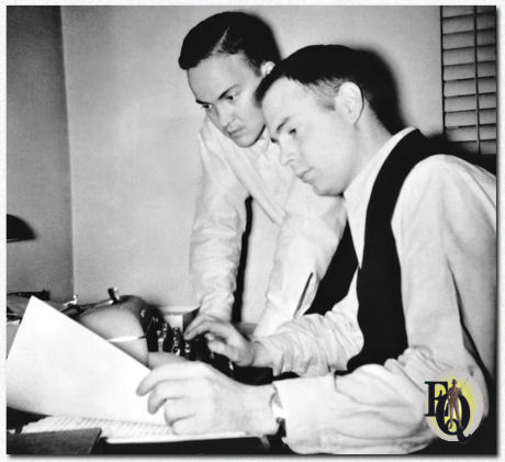 William Link (L) en Richard Levinson, samenwerkend toen ze nog student waren.