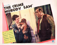 Een lobbykaart uit een set van acht voor "The Crime Nobody Saw".