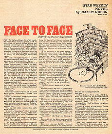 "Face to Face" werd gepubliceerd in "Star Weekly" in twee delen op 25 maart en 1 april 1967 (Illustratie door Dick Marvin).