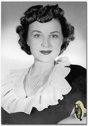 Publicity shot for the NBC radio show "The Adventures of Ellery Queen" (1944) with the lovely Marian Shockley.