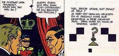 Uit "Robin de Wonderjongen", "Moord op het Schaakbord", 1952 herdruk 1970 in "Superman en Batman" N°19.