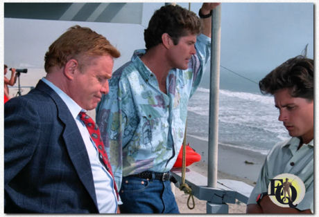 Met David Hasselhoff en Billy Warlock in" Baywatch" ("If Looks Could Kill", 25 nov 1991).