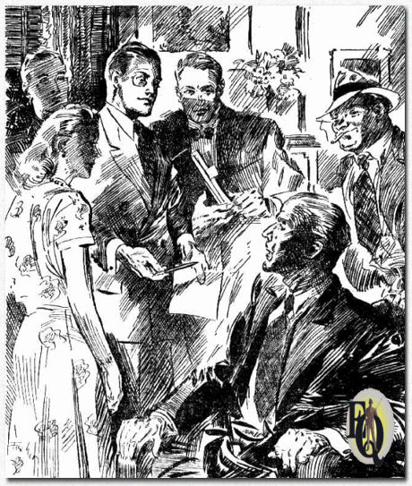 Ellery opende zijn ogen. 'Wat is dan je verklaring, Bayard?' vroeg hij scherp. 'Ik heb er geen, meneer Queen. Ik kan u er geen geven. Ik weet alleen dat ik dit orderboek niet heb ondertekend en dat recept niet verlengd heb.' Dakin wierp een blik op Ellery en schudde zijn hoofd. ...